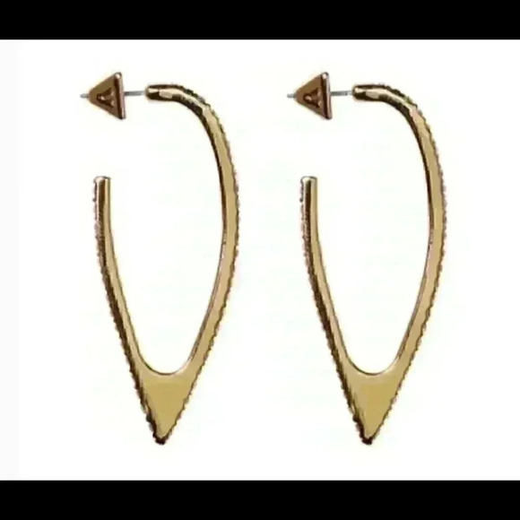 Vince Camuto Pave V Hoop Earrings - Picture 2 of 2